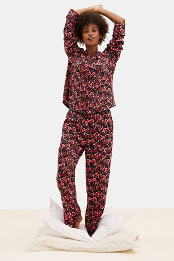 Buy Marks Spencer Polyester Pyjama Set Black Mix at Rs.1400